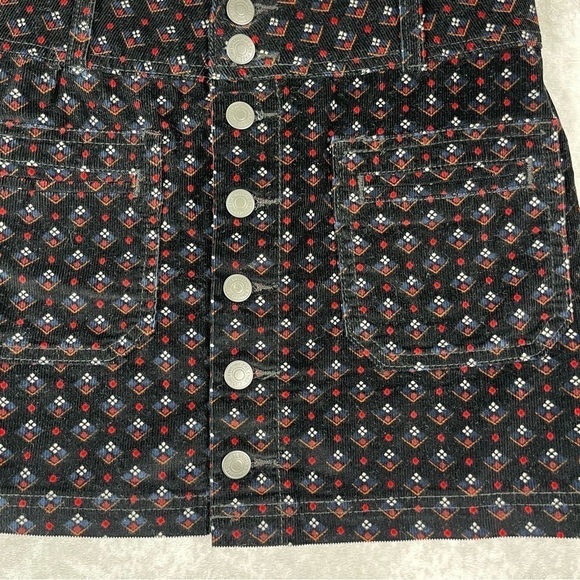 Free People Joanie Corduroy Printed Button Up Mini Skirt Women's Size 27 - Picture 8 of 8